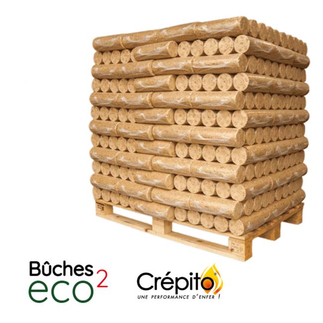 Palettes de bûches de bois densifiées en livraison ou en retrait