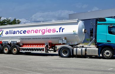 Gros porteur Alliance Énergies fioul GNR gasoil chez Lohmuller